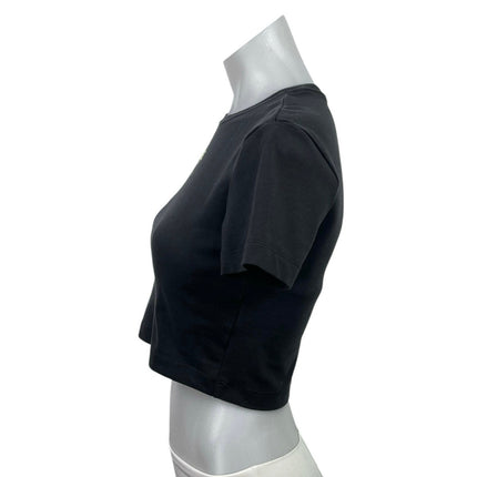 Nike Air Women's Black Short Sleeve Crew Neck Baby Tee T Shirt Crop Top Size S