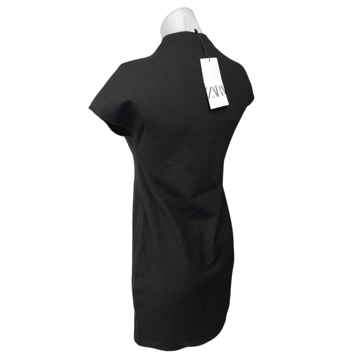 NEW Zara Black Short Sleeve Mock Neck Stretch Mini T Shirt Bodycon Dre – Brie NEW Zara Black Short Sleeve Mock Neck Stretch Mini T Shirt Bodycon Dre – Brie