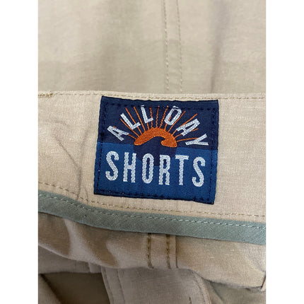 All Day Men's Beige High Waisted Straight Leg Casual Chino Khaki Shorts Size 31