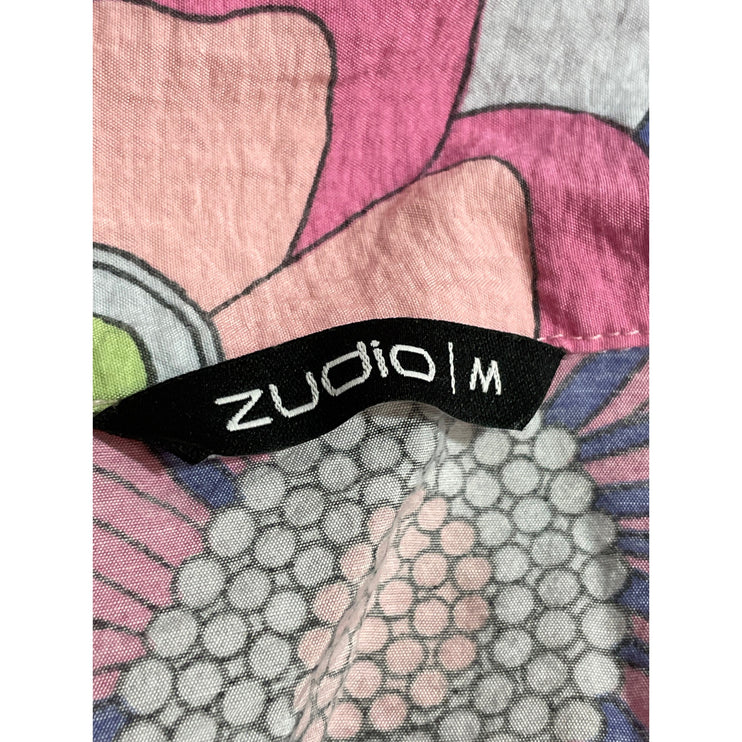 Zudio Women's Multicolor Floral Button Up Shirt Pants Sleepwear Pajama Set M/L