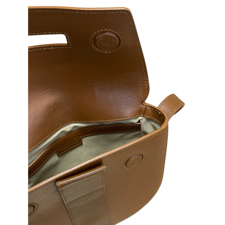 Wandler Miles Brown Leather Minimalist Rounded Shoulder Crossbody Handbag OS