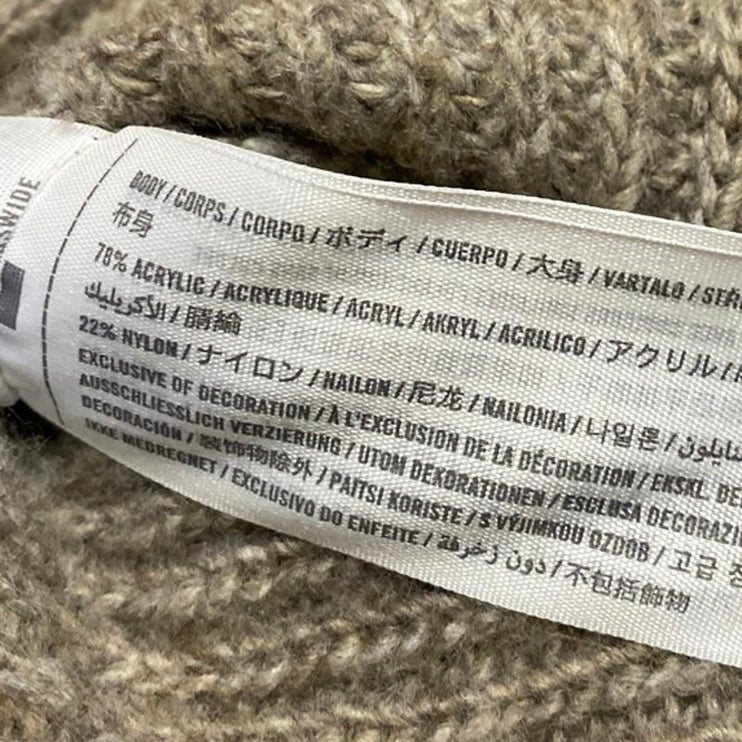 Abercrombie & Fitch Beige Long Sleeve Rib Knit Button Up Cardigan Sweater Top L