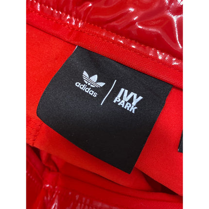 Adidas x Ivy Park Women's Red Latex Patent Faux Leather Vegan Trousers Pants M