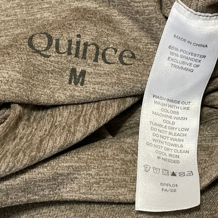 Quince Womens Heather Olive Green High Rise Activewear Athletic Bike Shorts Sz M