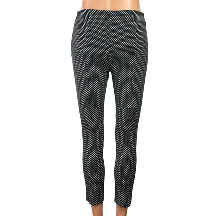 Anthropologie Womens Black Polka Dots High Waisted Skinny Trousers Pants Size 2