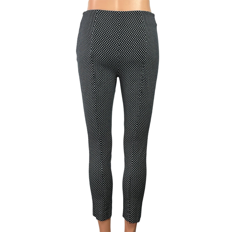 Anthropologie Womens Black Polka Dots High Waisted Skinny Trousers Pants Size 2