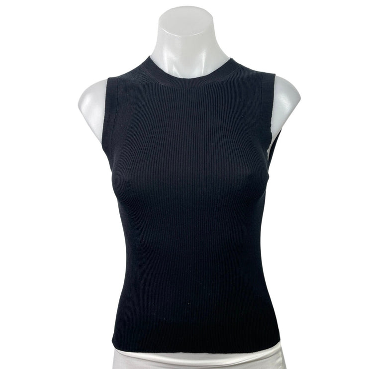 Aritzia Wilfred Notes Women's Black Rib Knit Sleeveless Sweater tank Top Size XS