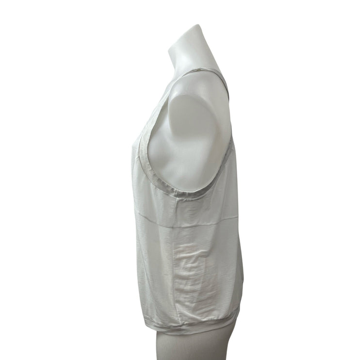 Alo Yoga Women's White V Neck Sleeveless Sports Athletic Activewear Tank Top M