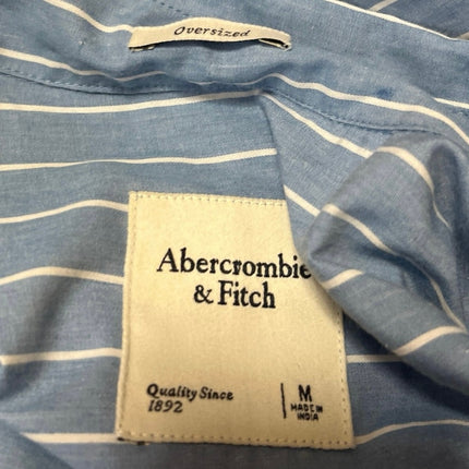 Abercrombie & Fitch Womens Blue Striped Long Sleeve Button Down Shirt Top Size M