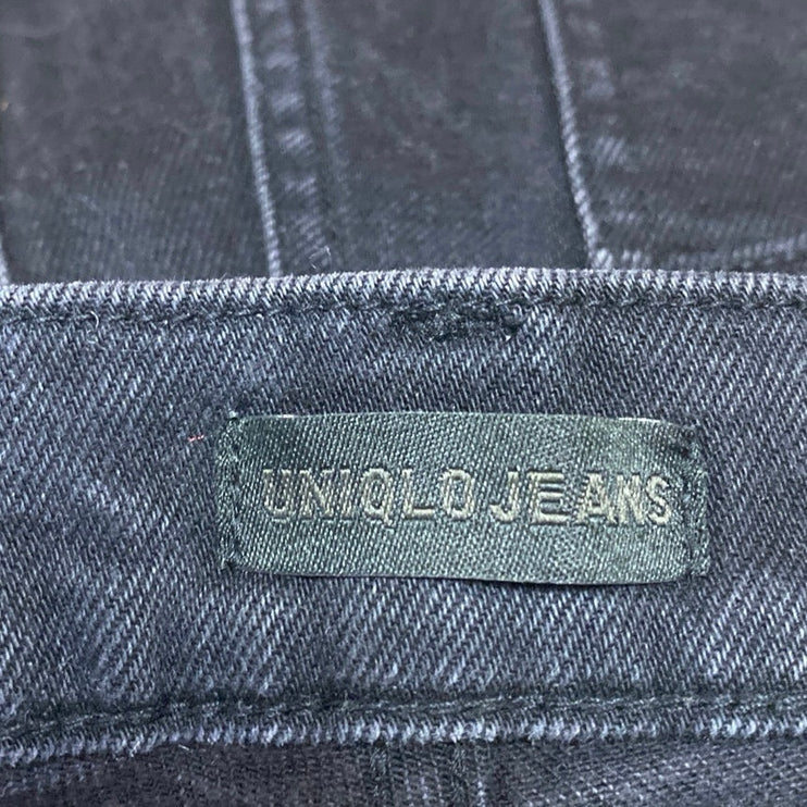 Uniqlo Women's Black High Waisted Flared Bootcut Leg Denim Jeans Pants Size 26