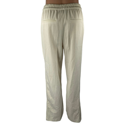 Zara Women's Beige Cream High Waisted Drawstring Flare Trousers Pants Size S