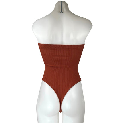 Urban Outfitters Brown Knit Strapless Sleeveless Tube Bandeau Bodysuit Top Sz S