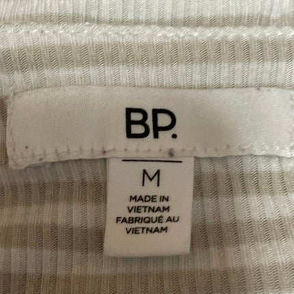 Nordstrom BP. Women's Beige Striped Sleeveless Knit Cami Tank Crop Top Size M
