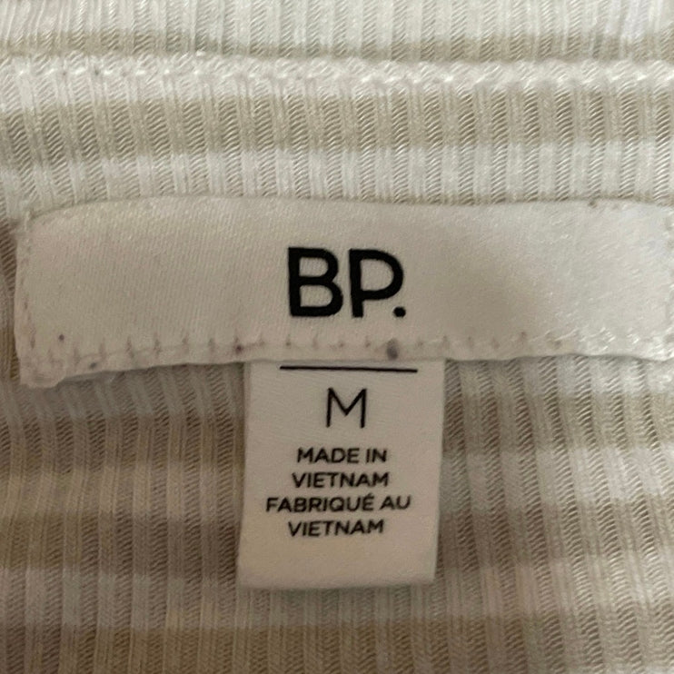 Nordstrom BP. Women's Beige Striped Sleeveless Knit Cami Tank Crop Top Size M