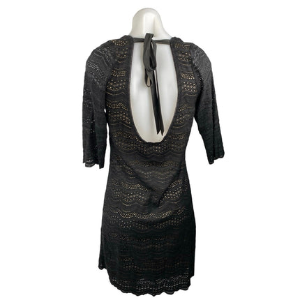 Ralph Lauren Denim & Supply Black :ace Open Back Half Sleeve Mini Shift Dress M