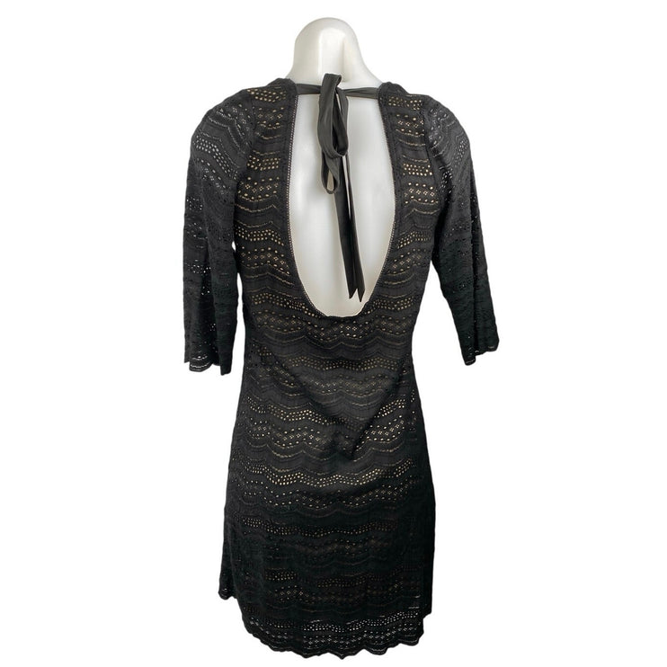 Ralph Lauren Denim & Supply Black :ace Open Back Half Sleeve Mini Shift Dress M