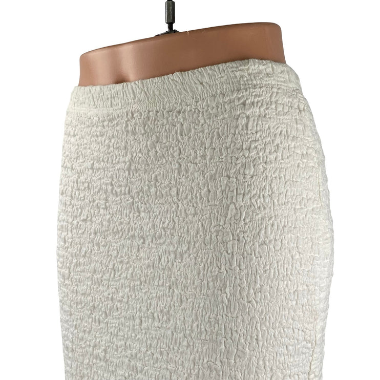 Princess Polly Gazet Womens Cream Textured High Rise Maxi Pencil Bodycon Skirt 2