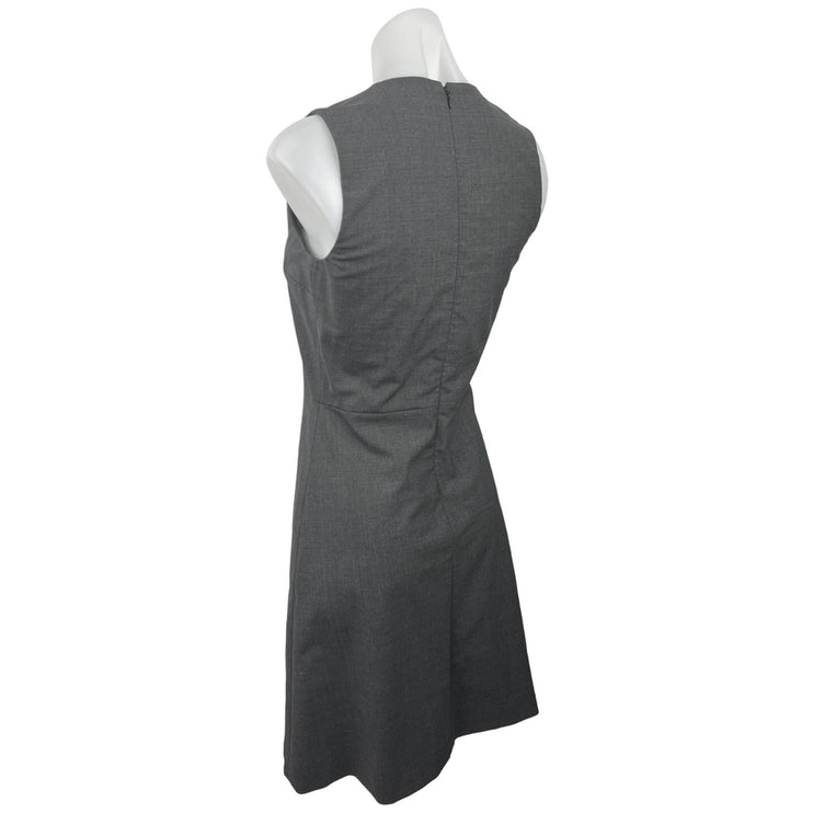 Theory Women's Gray Sleeveless Stretch Zipper Miyani A-Line Mini Dress Size S