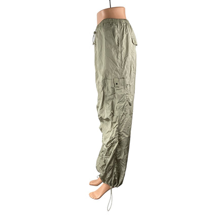 H&M Women's Gray High Rise Adjustable Parachute Baggy Jogger Trousers Pants Sz S