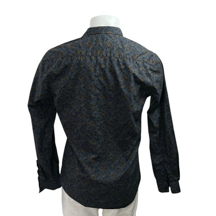 Zara Men's Floral Collared Long Sleeve Slim Fit Casual Button Down Shirt Top L