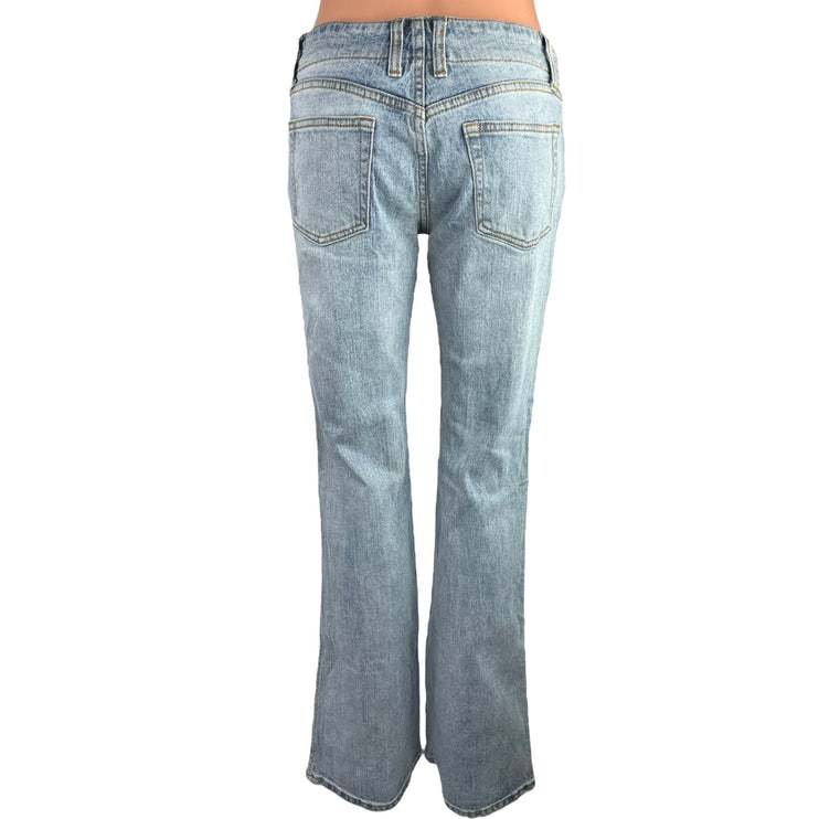 Pacsun Blue Light Wash Low Rise Y2K Stretch Denim Flared Bell Bottom Jeans Sz S