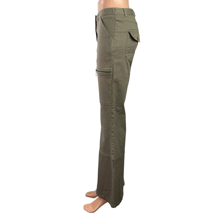 Jaclyn B Women's Gray Denim High Waisted Flared Bootcut Cargo Trousers Pants 5/6