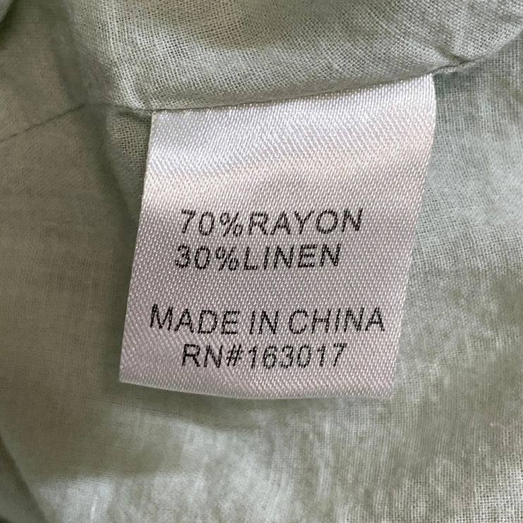 Princess Polly Empress of Love Green Linen Ruffle Mini Cami Tank A-Line Dress 12