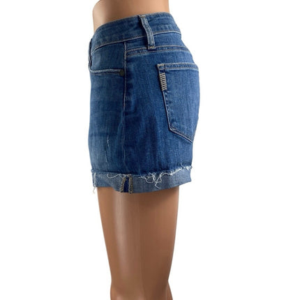 Paige Jimmy Jimmy Women's Blue Medium Wash Mid Rise Denim Jean Shorts Size 27
