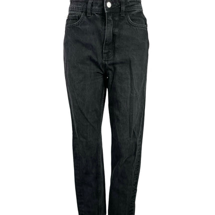 Zara Women's Black Washed Straight Leg Casual High Waisted Denim Jeans Size 2