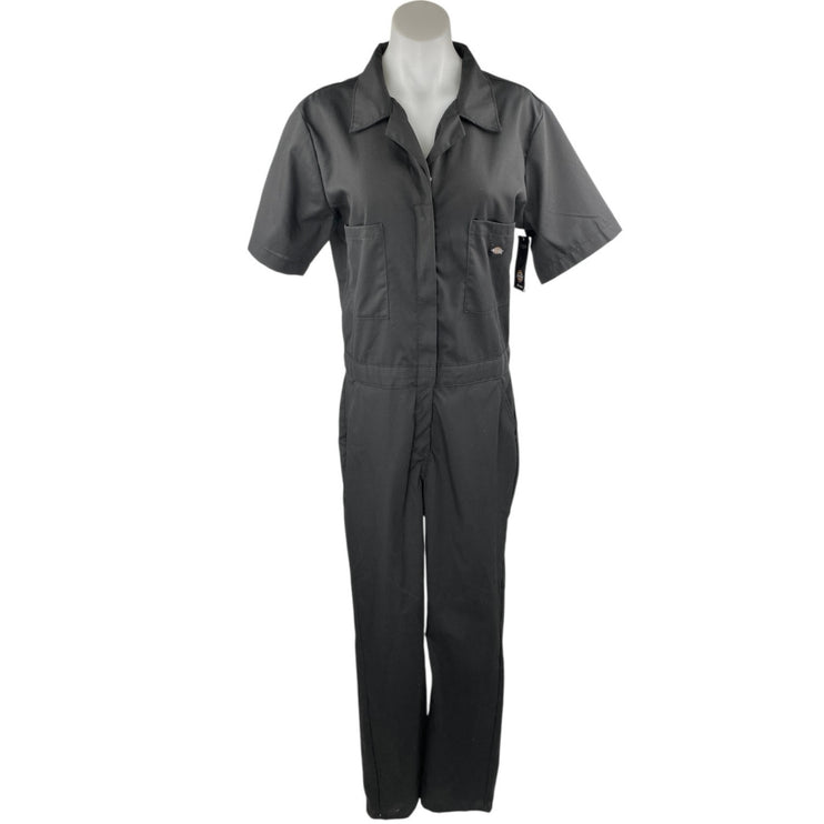 NEW Dickies Women's Black Short Sleeve Pocket Utility Coverall Jumpsuit Size L