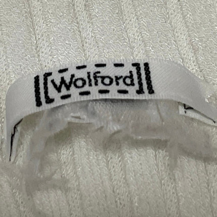 Wolford Women's White Long Sleeves Ribbed Knit Turtleneck Pullover Sweater Top M