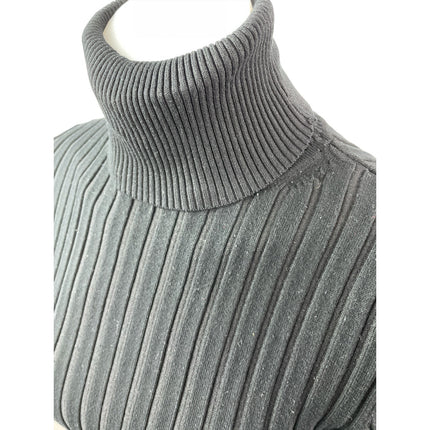 Zara Women's Black Ribbed Turtle Neck Long Sleeve Crop Sweatshirt Sweater Top L
