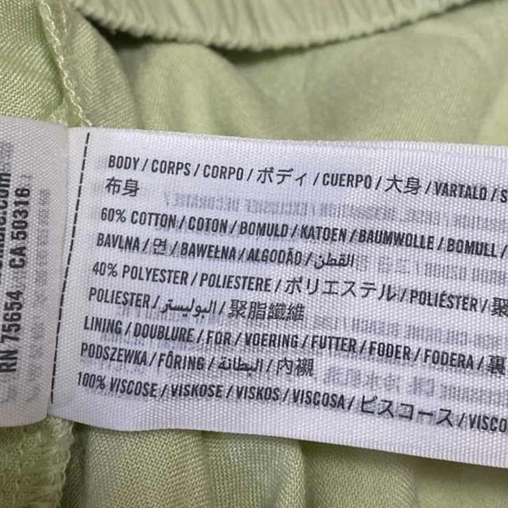 Abercrombie & Fitch Green Long Sleeve Button Shirt High Rise Shorts 2 Pc Set M/L