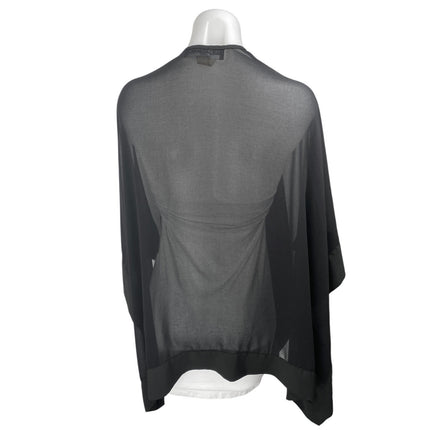 Karl Lagerfeld Black Mesh Sheer Kimono Open Cardigan Beach Cover Up Top OS