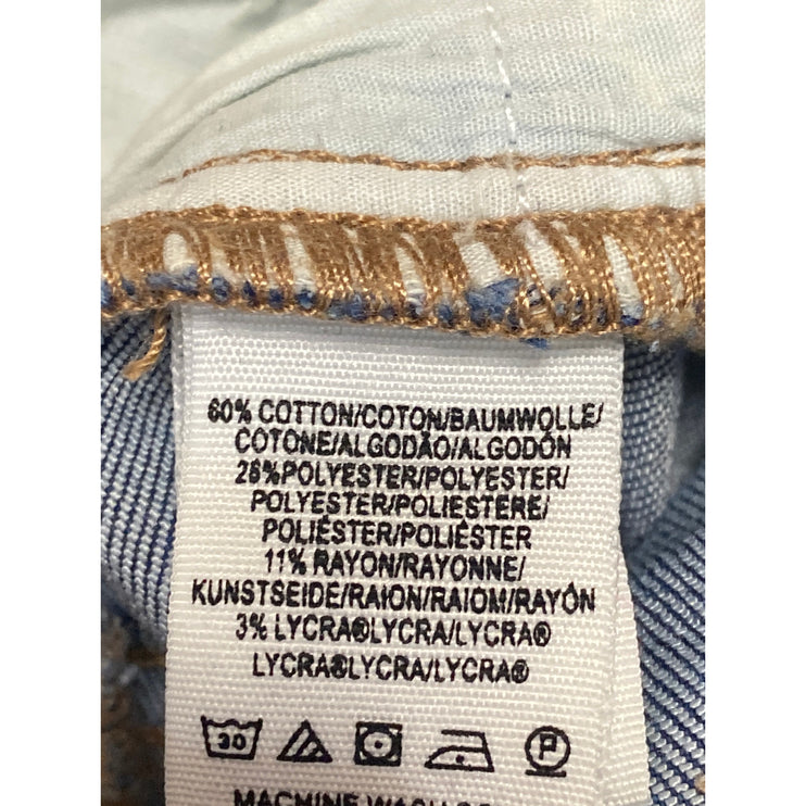Free People Shark Bite Distressed Raw Frayed Hem Skinny Denim Jeans Pants Sz 28