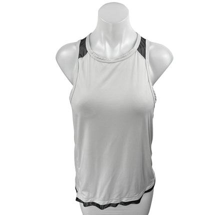 Alala White Black Mesh Sheer Back Sleeveless Workout Athletic Tank Top Size M