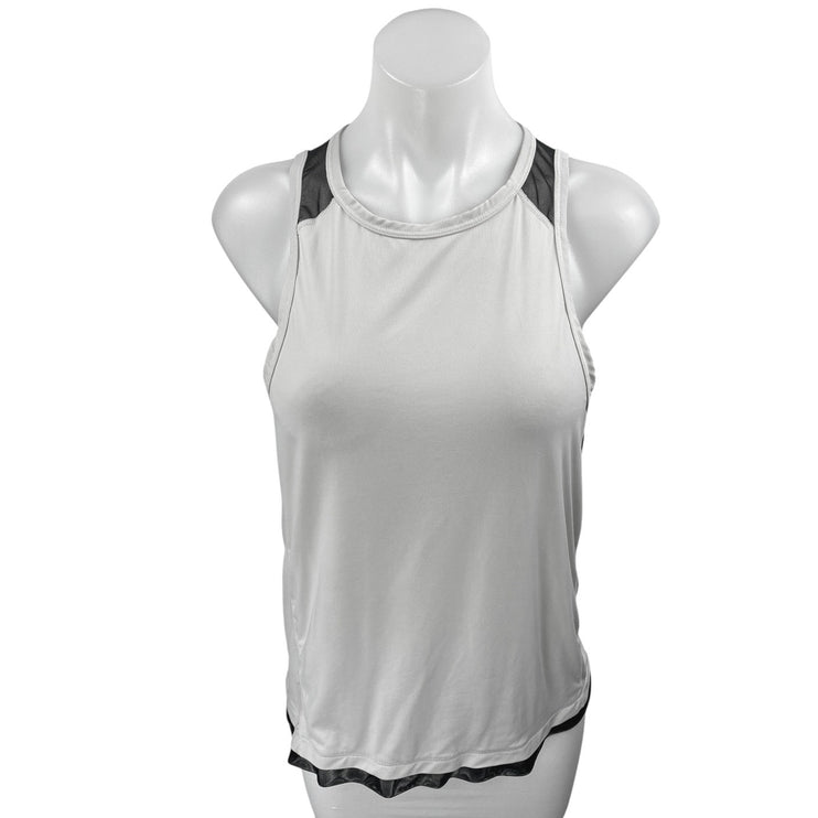 Alala White Black Mesh Sheer Back Sleeveless Workout Athletic Tank Top Size M