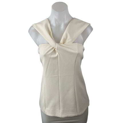 NEW Express Women's Cream Ivory Twist Front Sleeveless Tank Blouse Top Size L