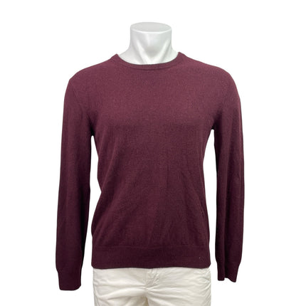 Quince Men's Red Maroon Crew Neck Knit Long Sleeve Pullover Sweater Top Size M