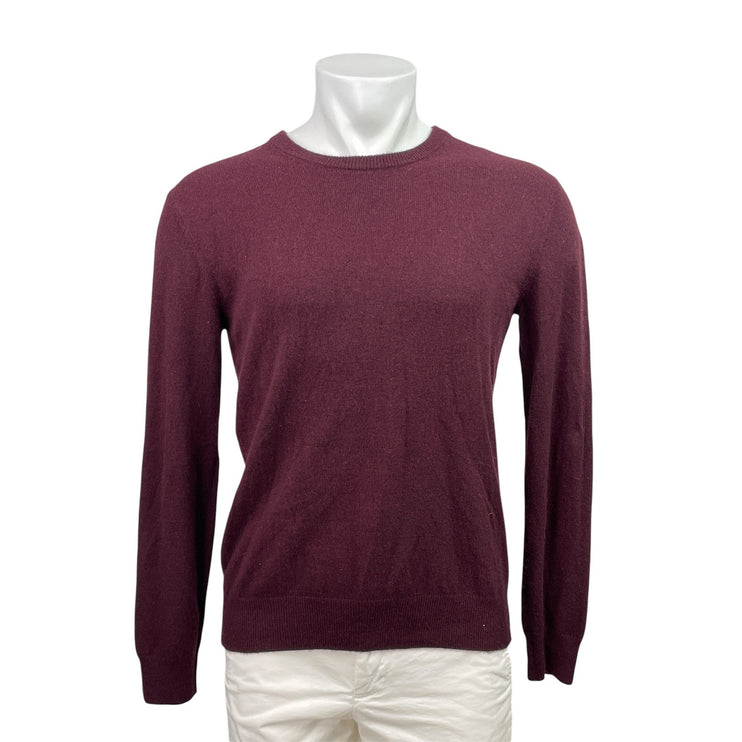 Quince Men's Red Maroon Crew Neck Knit Long Sleeve Pullover Sweater Top Size M