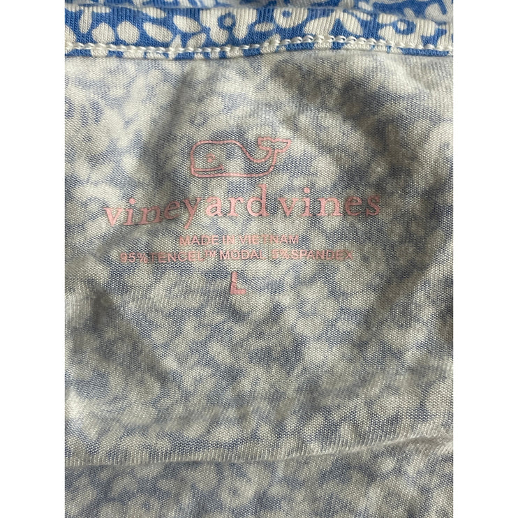 Vineyard Vines Blue Floral Camisole Tank Shorts Sleepwear Pajamas Set Size L