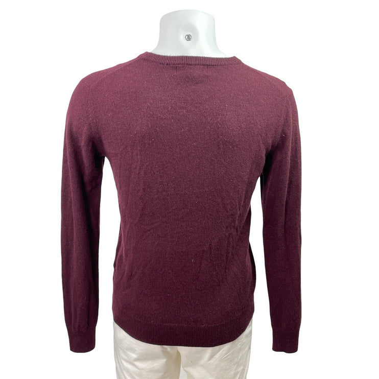 Quince Men's Red Maroon Crew Neck Knit Long Sleeve Pullover Sweater Top Size M