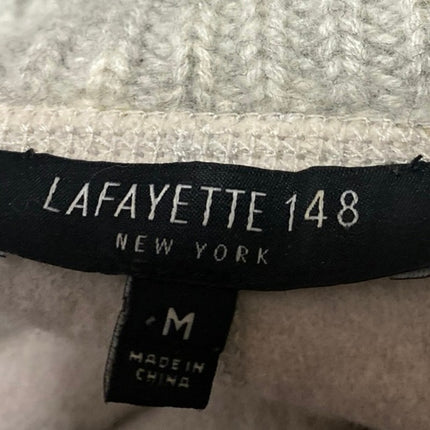 Lafayette 148 Women's Gray Long Sleeve Turtleneck Knit Pullover Sweater Top Sz M