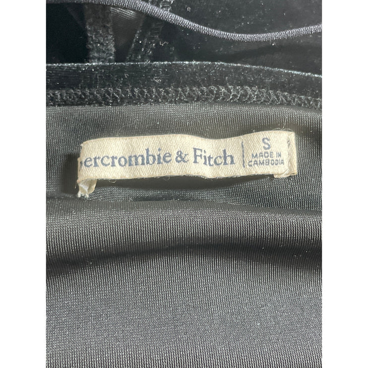 Abercrombie & Fitch Drape Cowl Neck Black Velvet Velour Cami Tank Bodysuit Top S