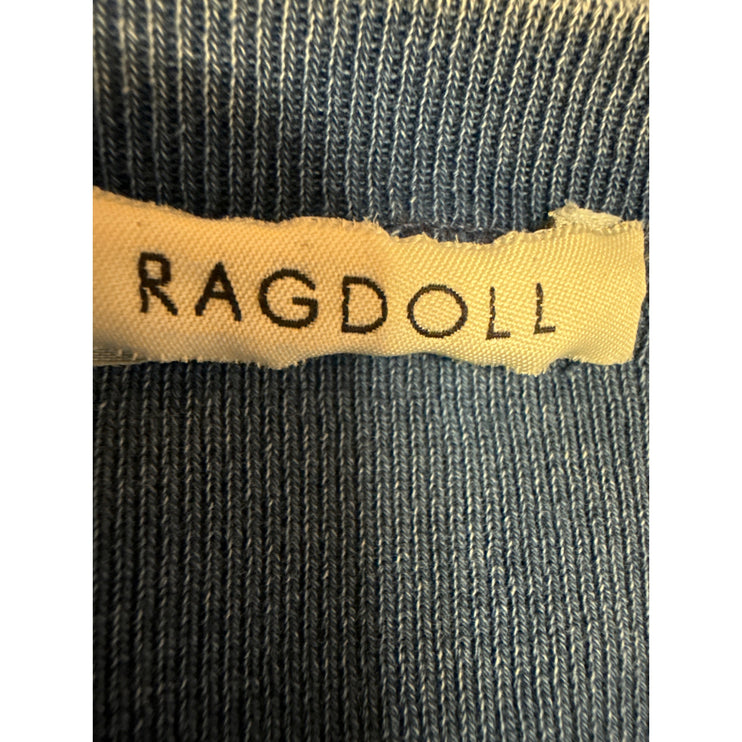 Ragdoll Women's Blue Acid Wash Long Sleeve Round Neck T Shirt Tee Top Size XS