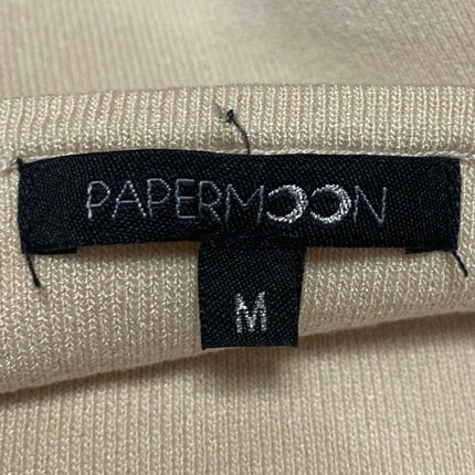 Papermoon Beige Sleeveless Ribbed Knit Corset Bustier Tank Crop Top Size M