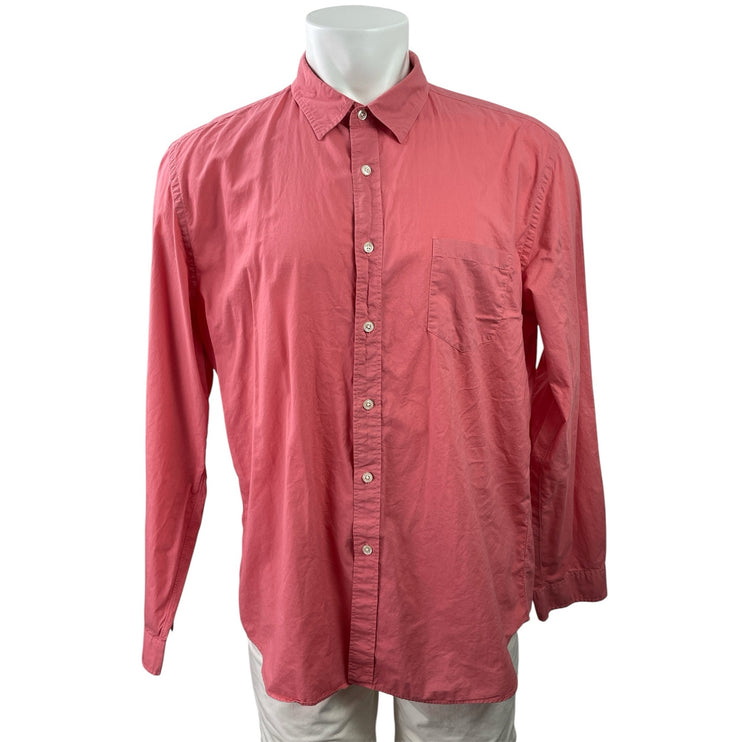 J.Crew Men's Pink Lightweight Long Sleeve Pocket Button Down Shirt Top Size XL