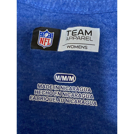 NFL Team Apparel New York Giants Football Women's Blue V Neck T Shirt Tee Top M