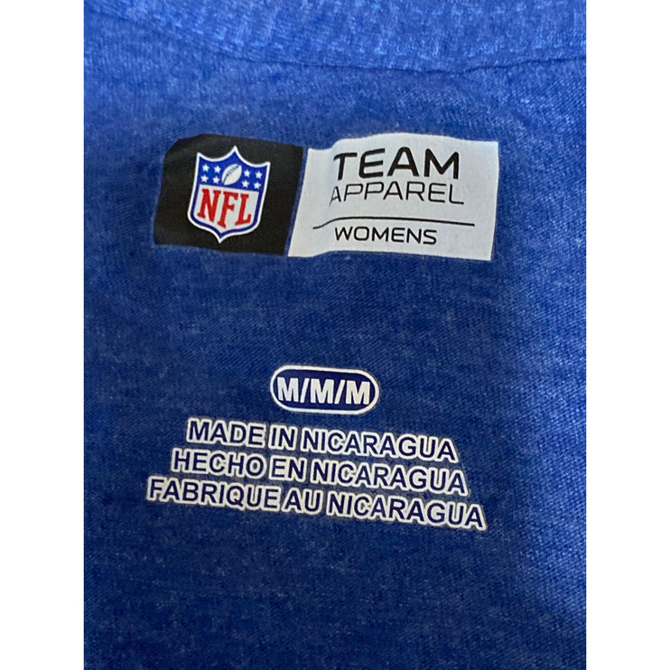 NFL Team Apparel New York Giants Football Women's Blue V Neck T Shirt Tee Top M
