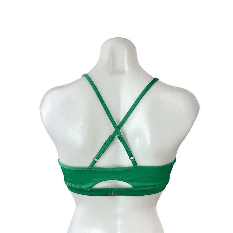 Alo Women's Green Yoga Workout Gym Running Athletic Sports Bra Crop Top Size M